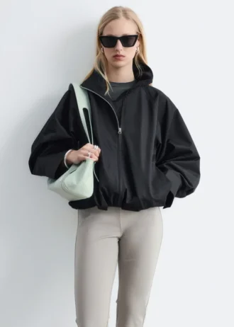 Twill-Jacke mit Reißverschluss