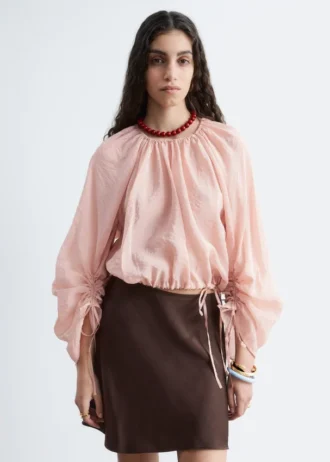 Voluminöse Bluse mit Bindedetails