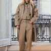Trenchcoat mit kariertem Muster und Schnallengürtel