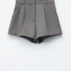 Woll-Shorts mit Pressfalte