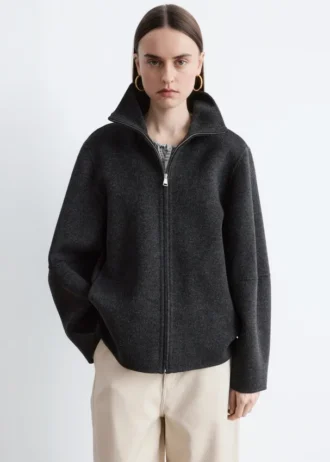 Wolljacke mit Reißverschluss
