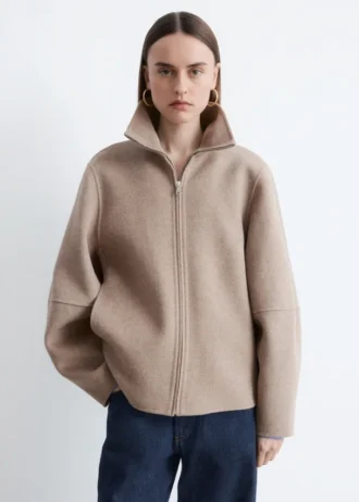 Wolljacke mit Reißverschluss