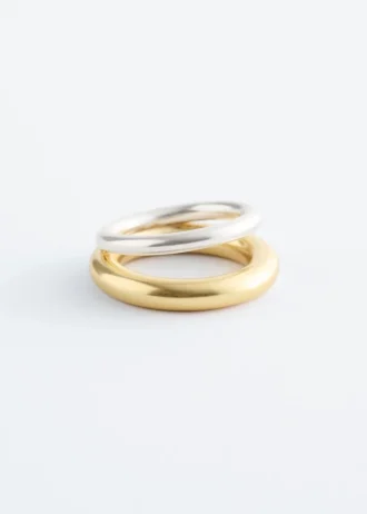 Zweifarbiger skulpturaler Ring