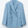 Zweireihiger Woll-Blazer